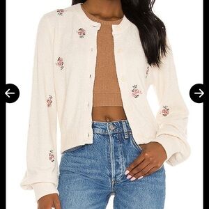 Spiritual Gangster Melody Cardigan Sweater in Stone Ditsy Print sz XS BNWT